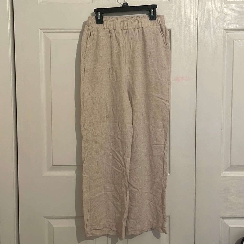 Linen elastic waist summercore trousers